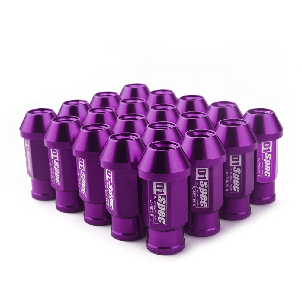 Spec Racing Aluminium legierung Rad Lug Muttern Schraube M12x1.5/1,25 Länge 50mm/40mm für 95% autos 20 teile/los: purple / D1-M12x1.25--50MM