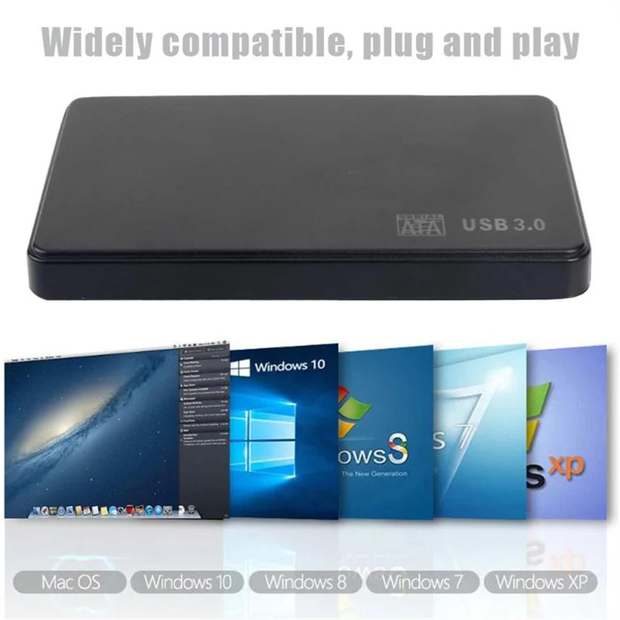 USB 3.0 2.0 To 2.5 Inch Hard Drive Case SATA HDD SSD Enclosure 5Gbps External Hard Drive Disk Box for PC Laptop Smartphone