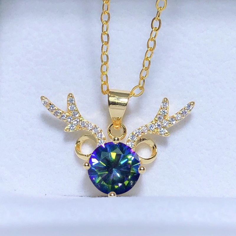 Vintage-anhänger mit 2ct moissaniten aus echtem 925 verlobungs- und hochzeitsanhänger, halskette für damen, brautschmuck
