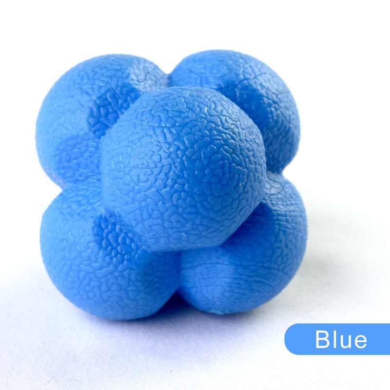 Silicagel Agile Gecoördineerd Reactie Oefening Fitness Training Bal 5.5Cm Zeshoekige Reactie Bal: Blauw