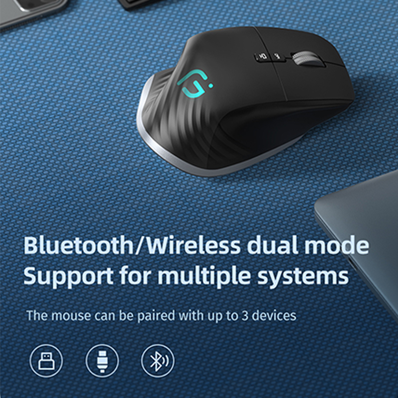 Ratón inalámbrico tipo C con Bluetooth 2,4G, recargable, silencioso, ergonómico, hasta 4000 DPI, para tableta, Macbook, portátil, Oficina de juegos