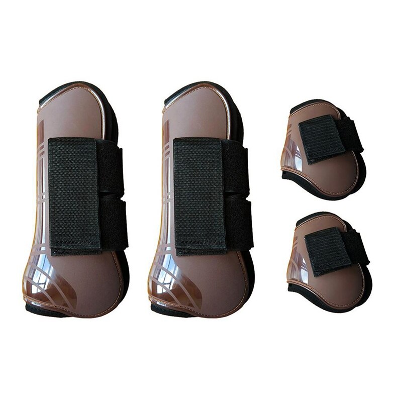 4 PCS Front Hind Leg Boots Adjustable Horse Leg Protection Boots Horse Brace Protection Wrap Equine Leg Guard Tendon Equestrian