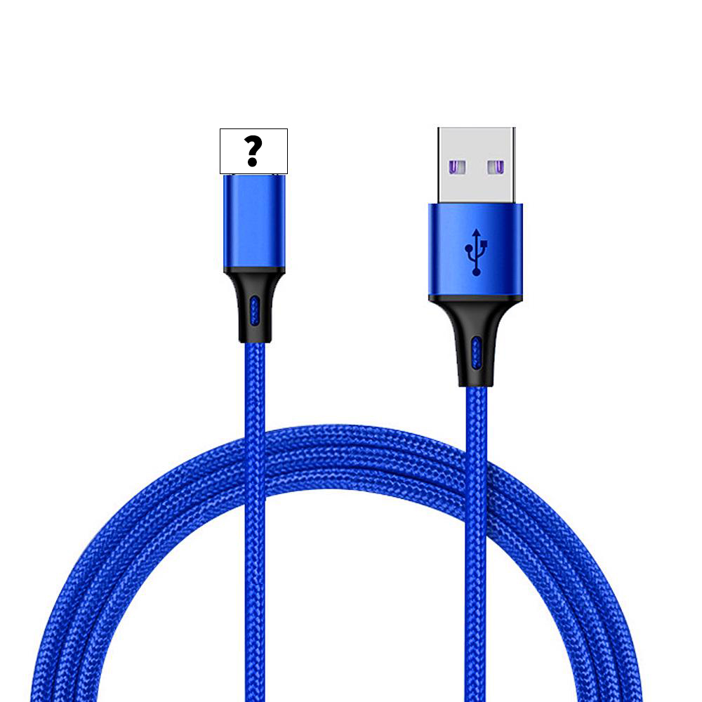 Usb Type C Kabel Lightning Kabel Micro Usb Datakabel Nylon Gevlochten Quick Lading 3.4A Rood Blauw Zwart 1M: Blauw / Tipo C