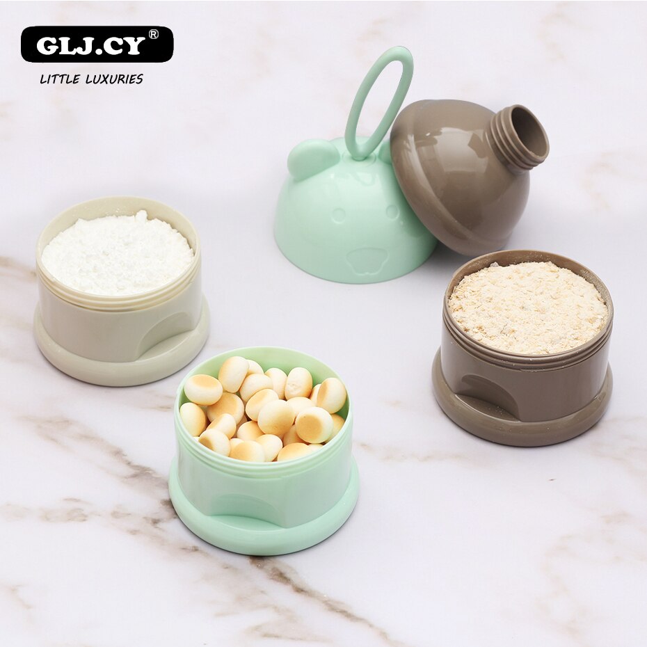 3-layer Frog Style Portable Baby Food Storage Box Essential Cereal Cartoon Milk Powder Boxes Kids Formula Milk Container