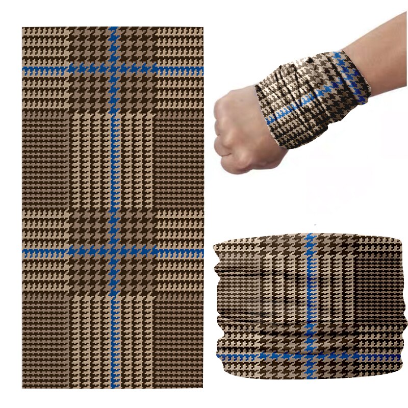 3D imprimé pied-de-poule foulard Plaid magie sport Hijab écharpe bracelet accessoire cheveux pour femme masque anti-poussière en plein air: style14
