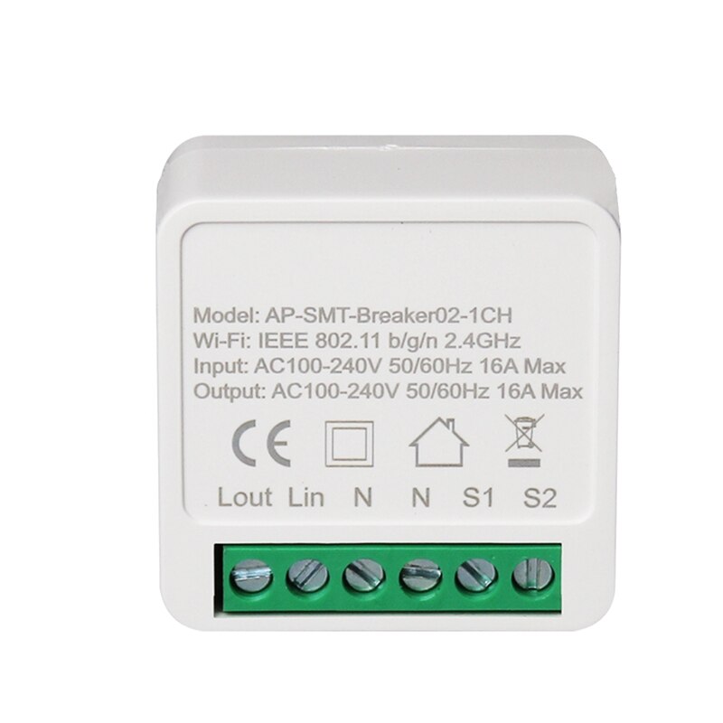 16A Mini Wifi inteligente DIY interruptor Módulo de automatización de domótica trabaja con Alexa Google vida inteligente App