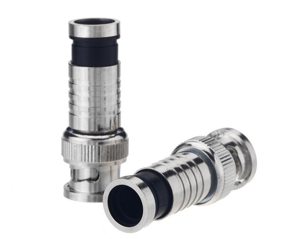 ,5Pcs/lot BNC Connector BNC To RG59 Male Comprassion Coax Connector