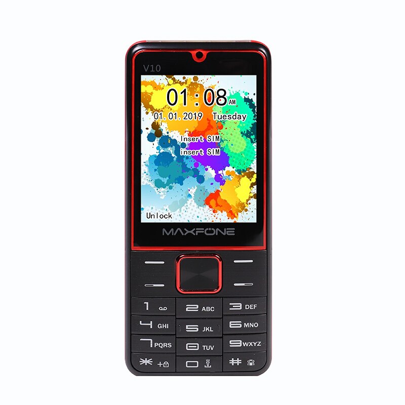 2.8 " näyttö puhelimet kaksi sim puhelin venäläinen näppäimistö näppäin gsm matkapuhelin halpa puhelin kiina matkapuhelimet alkuperäinen h-mobile  v10: Lisää 8gb / Musta