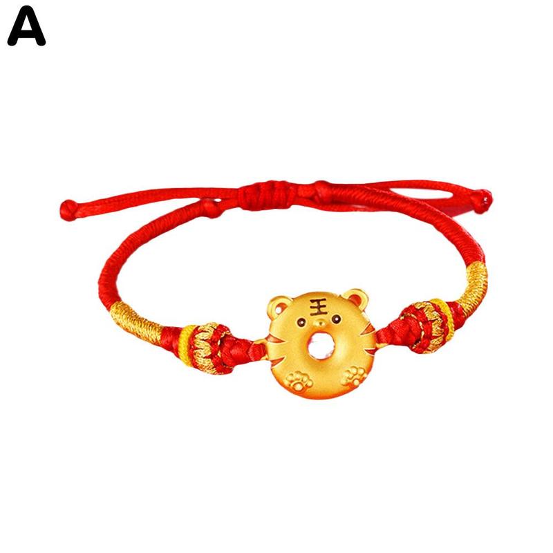 2022 chinesische Neue Jahr Fünf Tiger verrotten Seil Schnur Armbänder Handgemachte Handwerk Tiger Jahr Hand Gurt: A2