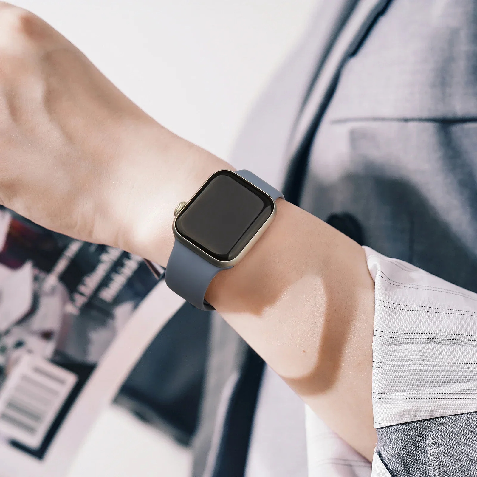 Zachte Siliconen Band Voor Apple Watch 9 8 7 6 5 4 3se Band Voor Iwatch Ultra 49Mm 45Mm 41Mm 40Mm 44Mm 38Mm 42Mm Horlogeband