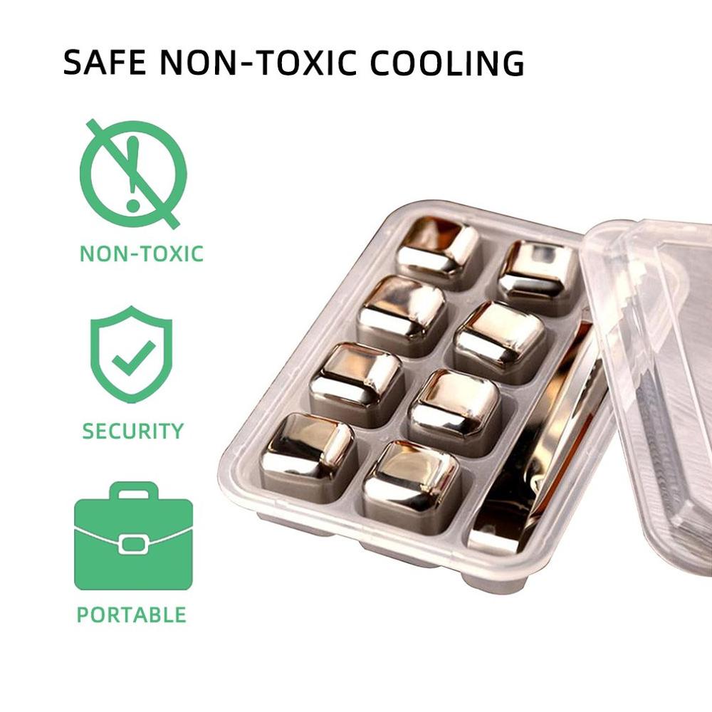 1pcs Cube Whiskey Stones 27mm 304 Stainless Steel Rock Wine Taste Beer Ice Stone Bar