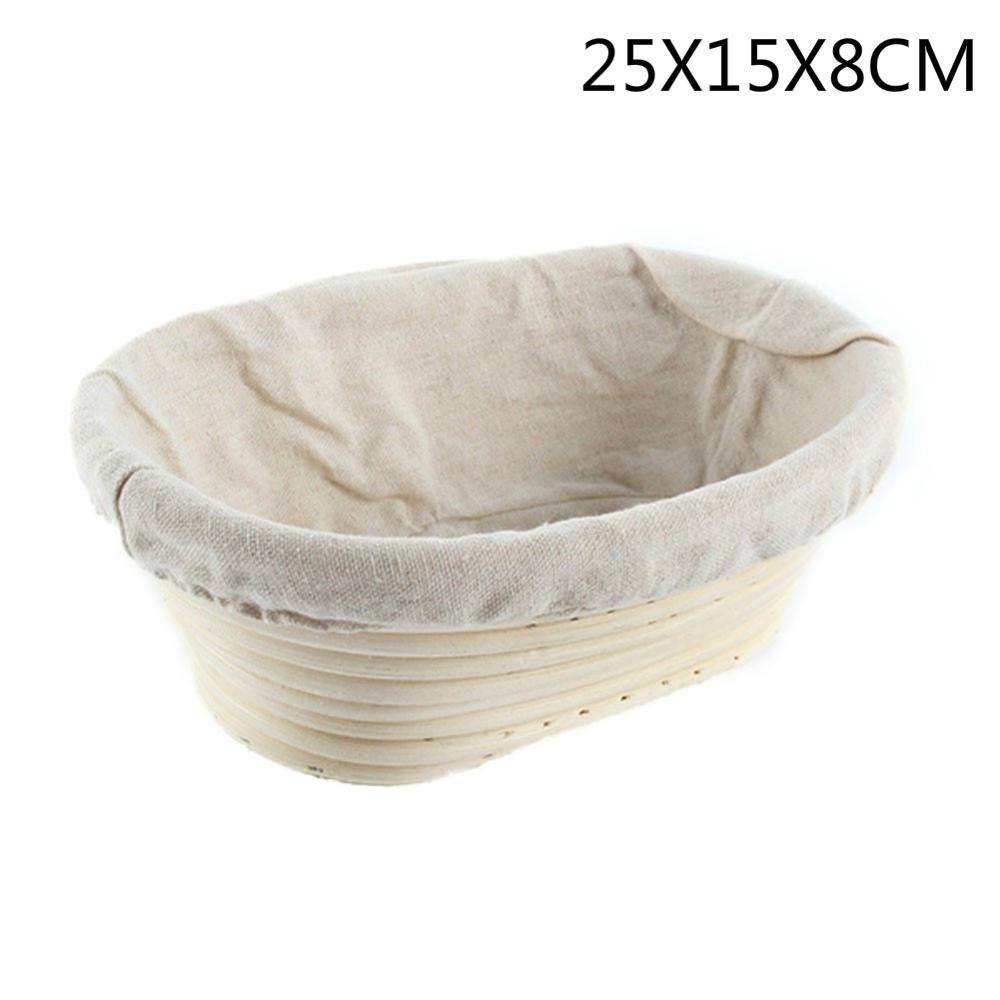 Banneton Proofing koszyk na chleb okrągły owalny do pieczenia ciasta patelnie udowadniające Rattan koszyk na chleb fermentacja z płócienna torba: 25X15X8CM