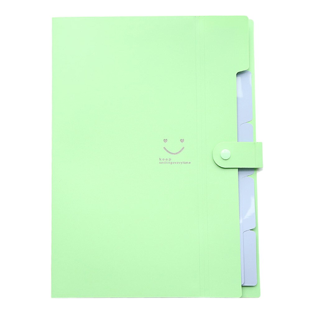 A4 Bestand Document Bag Pouch Bill Map Houder Organizer Fastener Kantoorbenodigdheden Verse Snoep Kleur Multi-layer Bestandsmap bestand: F