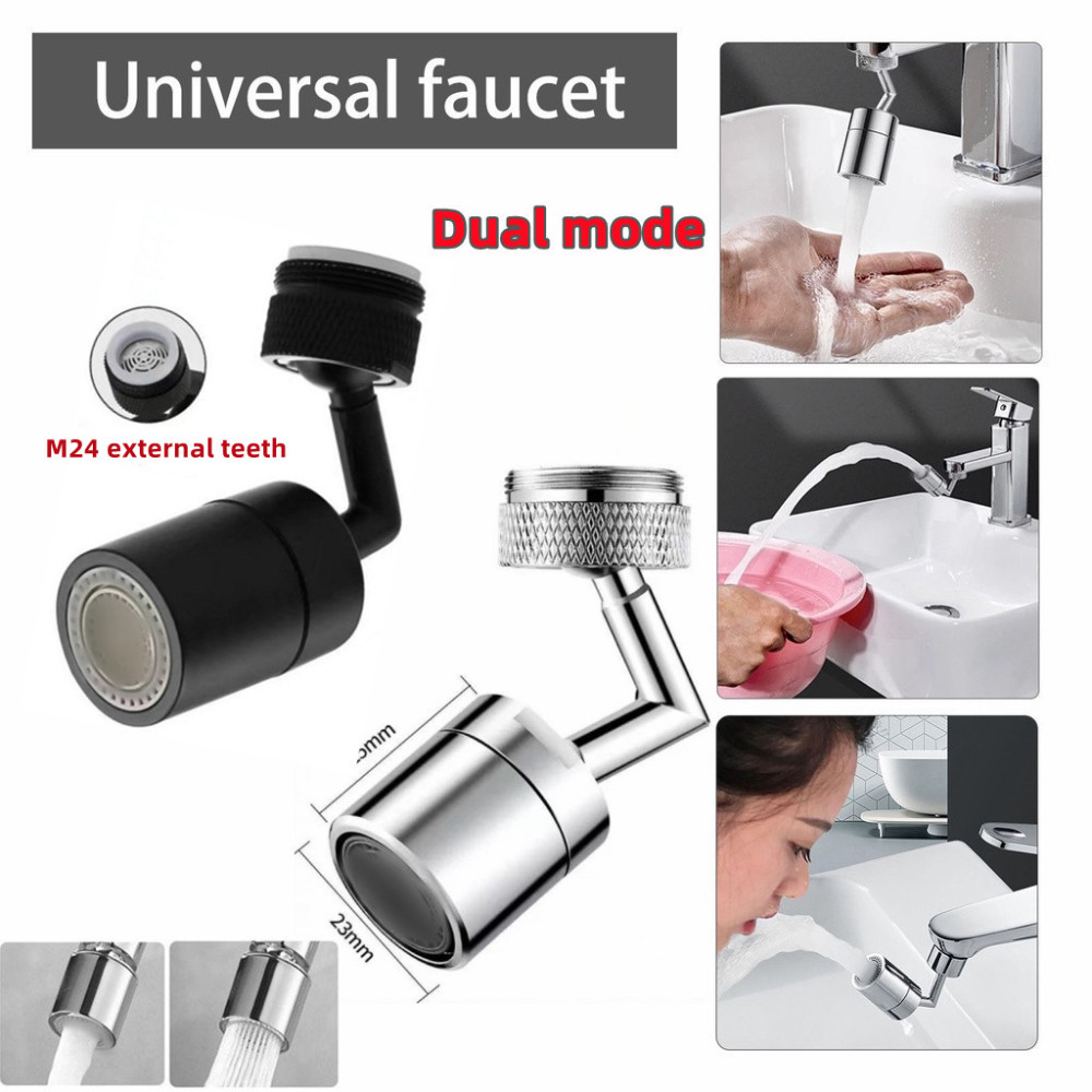 RVS 720 ° Rotatie Kraanverlenger Universele Spatwaterdichte Besparing Kraan Sproeikop Badkamer keuken Extender Adapter