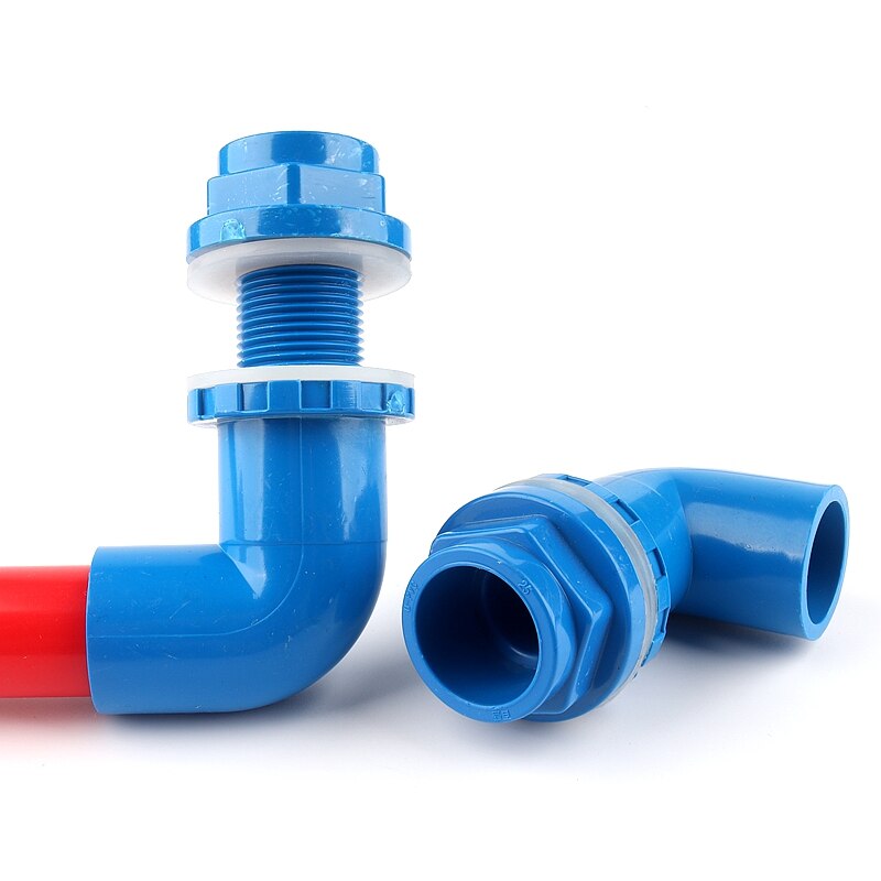 1pc 1/2"~1 1/2" PVC Pipe Fittings Aquarium Fish Tank 90 Degree Elbow Connector Overflow Thread Water Supply Accessories Joint