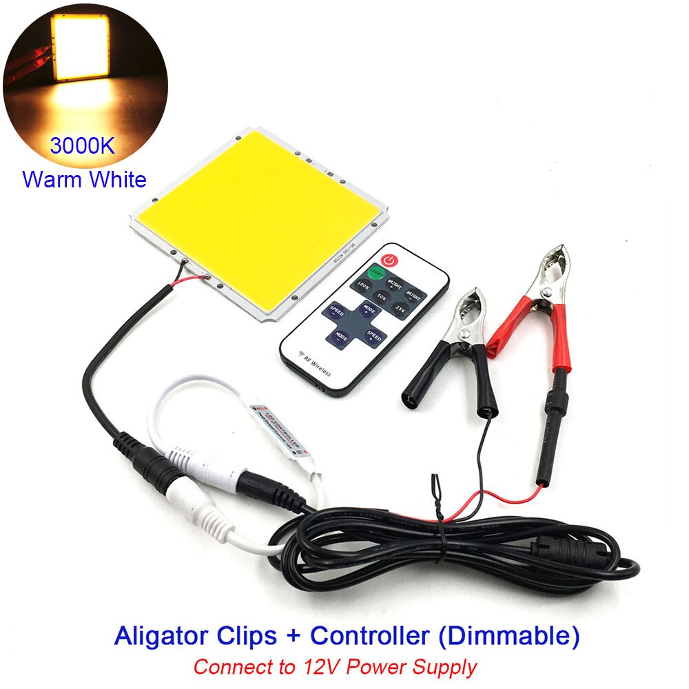 100X95Mm 12V 50W Led-paneel Licht Cob Led Lamp Controller Dimmer Dag Witte Kleur voor Huis Verlichting Floodlilghts: WW COB ALLIGATOR
