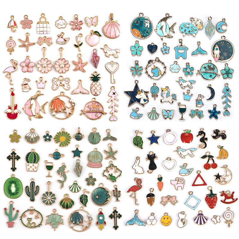 BetterJonny 130 Ciondoli Per Gioielli, Forme Di Luna, Stelle E Sole, Smaltati, In Lega Di Zinco, Per Creare Bracciali E Collane - 2