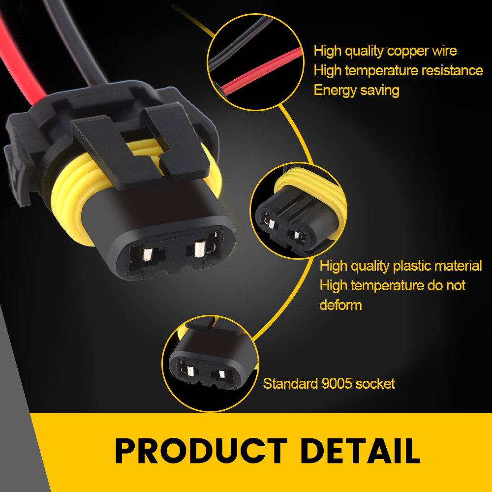 2pcs 9005 9006 HB3 HB3 H10 Bulb Socket Female Adapter Connector for Headlight Fog Lamp 9012 9140 9145 9150 9155