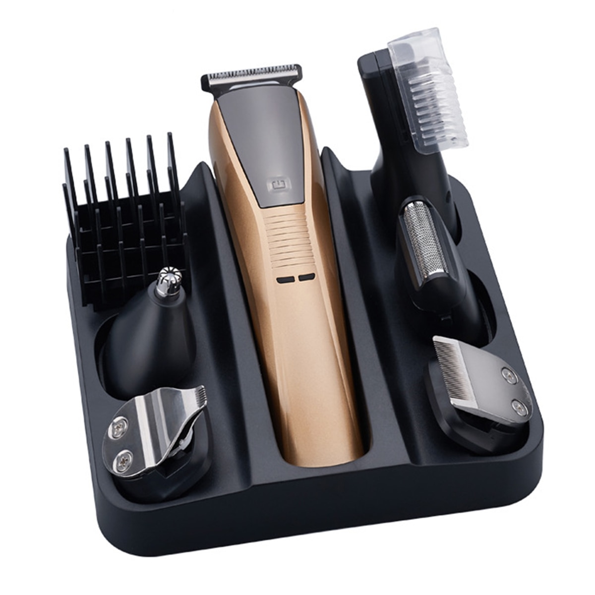 Maquinilla eléctrica para cortar el pelo y la barba para hombres, afeitadora corporal 6 en 1 para cejas, bigote y nariz