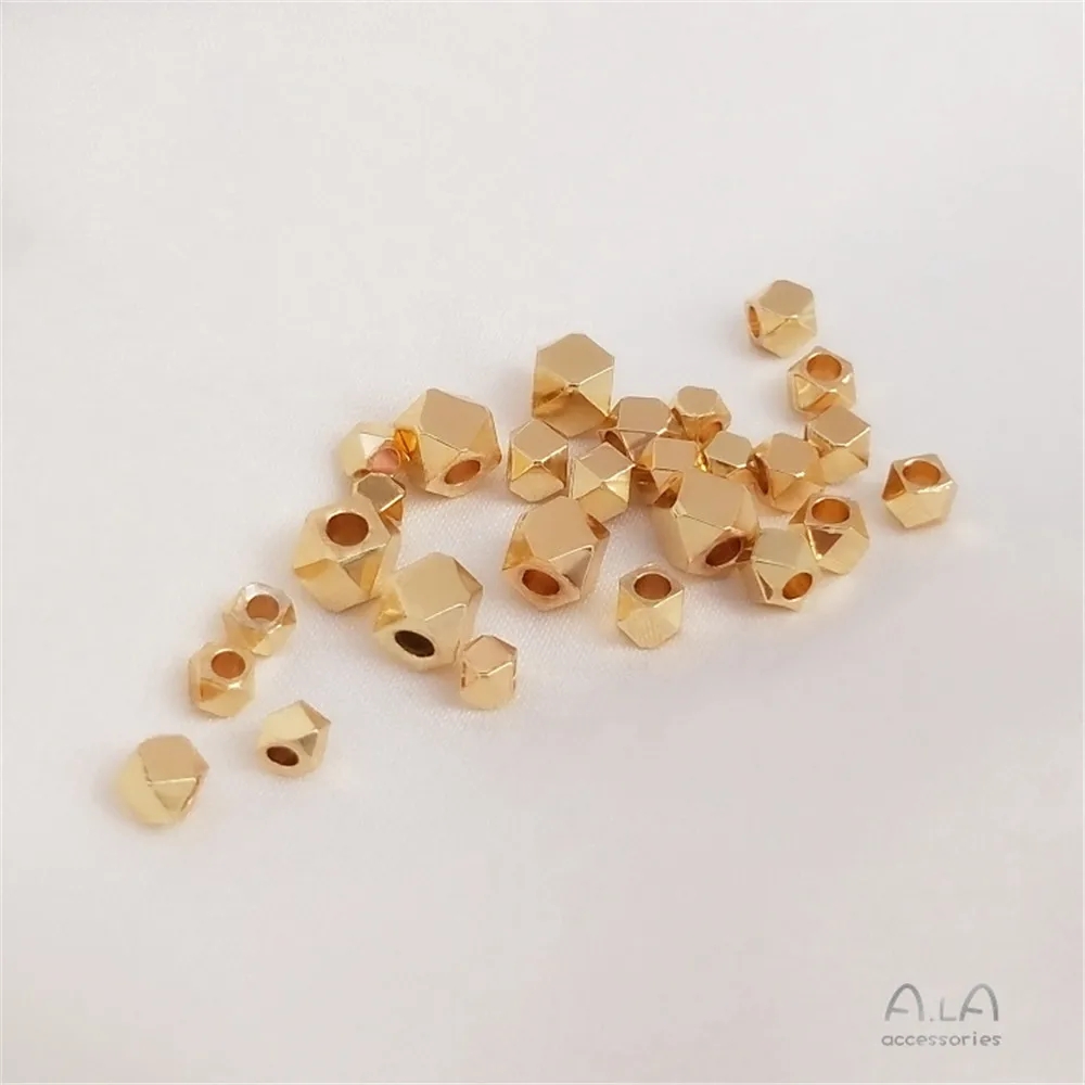14K Gold Wrapped Kleine Gebroken Goud Kralen Driehoekige Spacer Diy Armband Hoofddeksel Handgemaakte Kralen: Clear / 7MM