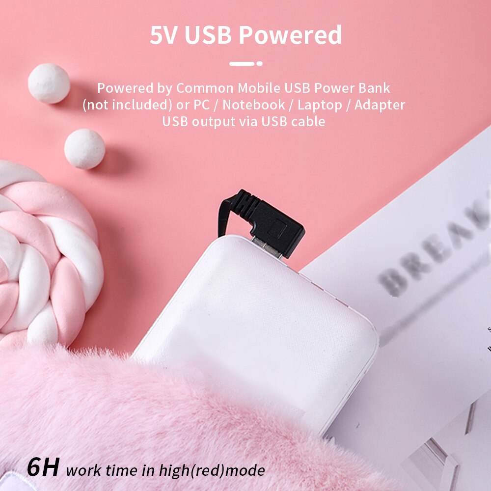 Ogrzewacz dłoni nagrzewnica ręczna USB 3 biegi regulowana temperatura miękki pluszowy podgrzewany elektrycznie ciepłe podgrzewane dłonie podkładka ocieplająca torba