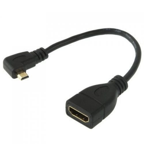 Conector Micro HDMI de 17CM y 90 grados, adaptador de Cable macho a HDMI hembra (ángulo recto)