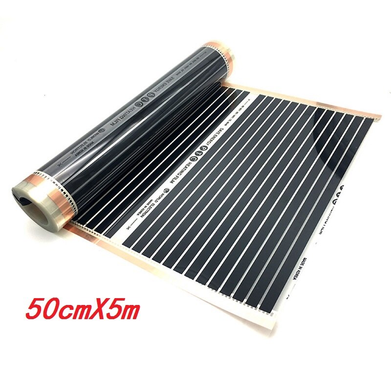 Material PTC infrarrojo, alfombra de suelo con ahorro de energía AC220V 220 w/m2, película de calentamiento bajo el suelo: 50cmX5m