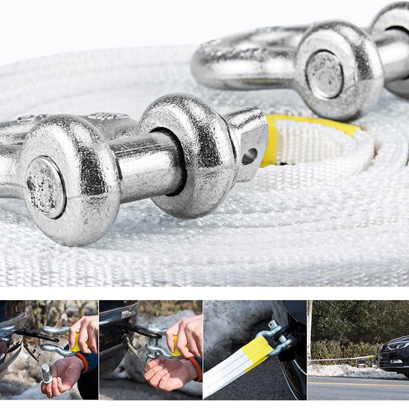 Car Tow Rope Hook Off-Road Treuil Vehicle Trailer 5 Meters 5 Tons Strength Thick Towing Rope Winch Coche Cuerda De Remolque