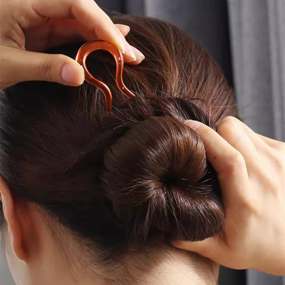 Retro moño para el cabello en forma de U palillos para el cabello Clip pasadores horquillas mujer niñas cola de caballo cabeza de albóndiga accesorios para el cabello dulces