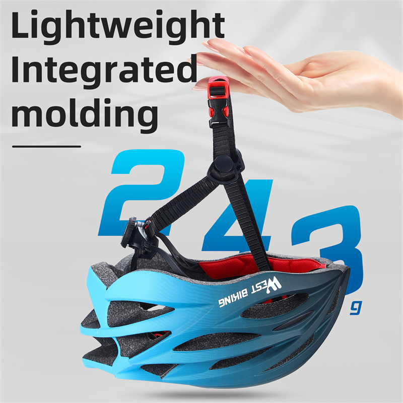 WEST BIKING-casco de ciclismo ultraligero moldeado integralmente para hombre y mujer, casco de carreras, gorra de seguridad para bicicleta de montaña y carretera, accesorios