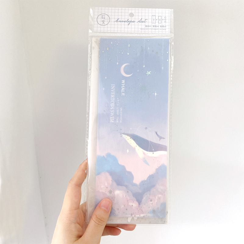 12pack Hyuna Little Flower Series Sulfuric Acid Paper Letterhead Pure Heart Dream Art Illustration 3 Envelope 6 Letter Paper set: Light wind