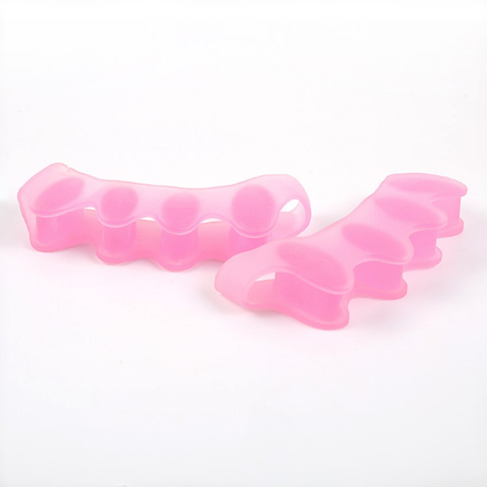 1 Paar Zachte Siliconen Teen Separator Hallux Valgus Corrector Duim Orthesen Bunion Straightener Toe Protector Massager Voetverzorging: Roze