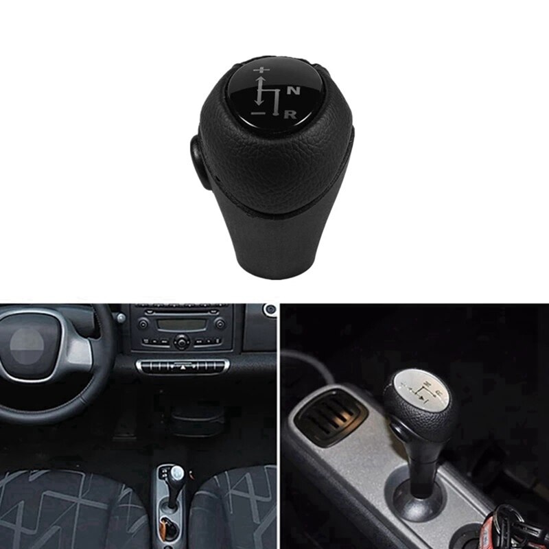 Perilla de engranaje de coche, pomo automático, Funda negra para Mercedes Benz Smart Fortwo 450 451 Smart Roadster 452
