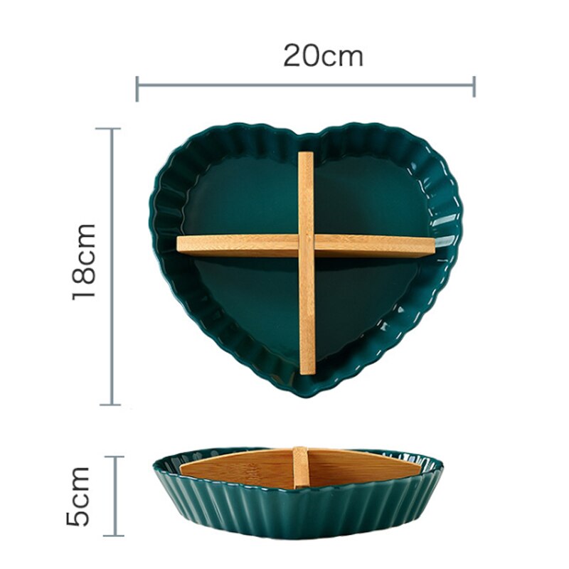 Scandinavische Stijl Keramische Snack Tray Multi-Raster Fruitschaal Gedroogd Fruit Moer Plaat Voedsel Lade Dessert Opslag Trays Keuken organizer: C-1