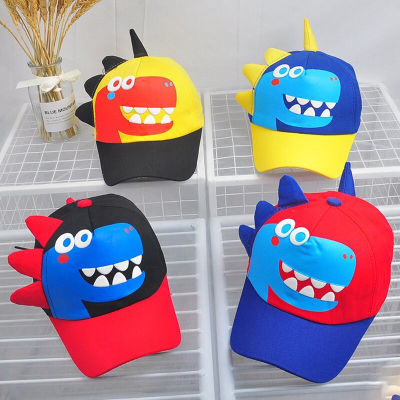 Spring Summer Baby Hat Cartoon Dinosaur Kids Boys Baseball Cap Casual Outdoor Children Snapback Hat