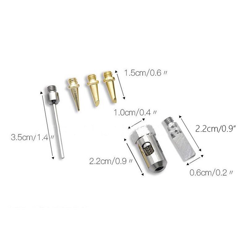 6 Pcs Flame Butane Gas Soldering Tips+Nozzle Butane Gas Solder Tip For Mt-100 Ht-1937 Butane Gas Soldering Iron Kit Welding Set