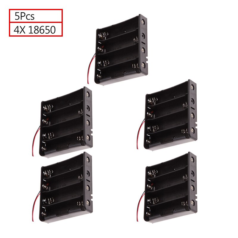 ALLOYSEED 18650 Power Bank Case 1X2X3X4X18650 Batterij Houder Opbergdoos 1 2 3 4 Slot 18650 Oplaadbare Batterijen Container: 5Pcs 4X18650