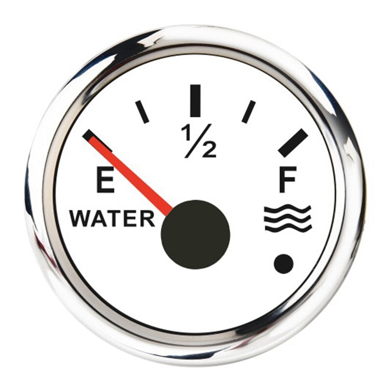 Jauge de niveau d'eau 52mm 0-190 Ohm, commutable 240-33 Ohm, compteur de niveau de réservoir d'eau, étanche, pour voiture, bateau avec alarme