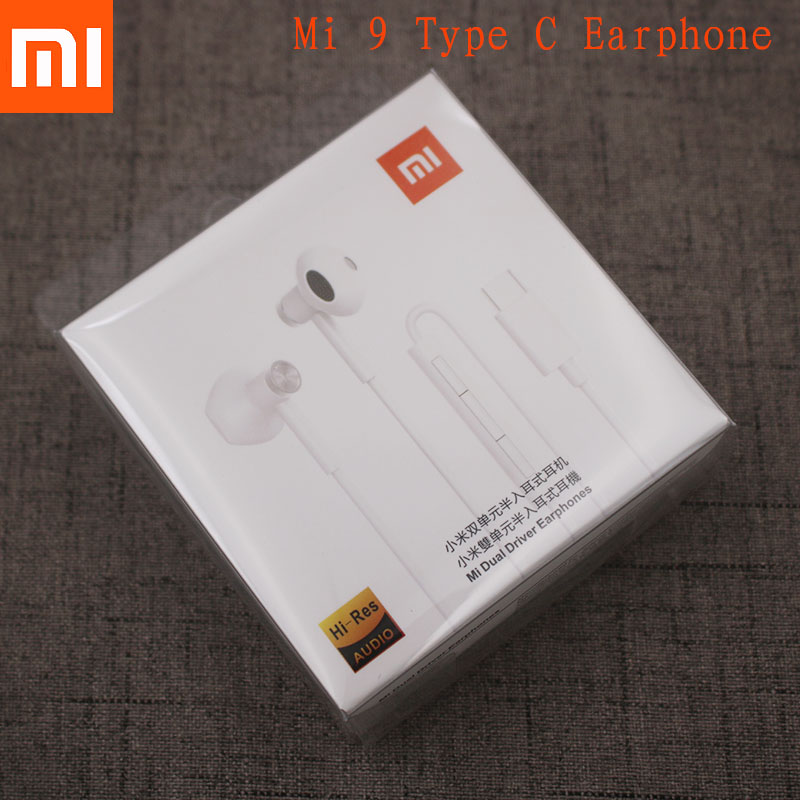 Xiaomi Mi 9 Type-C Oortelefoon Dual Driver Half In Ear Oortelefoon Wired Controle Headsets Voor Xiaomi Miui 11 ultra 10T 10i 10S 9 8 Pro
