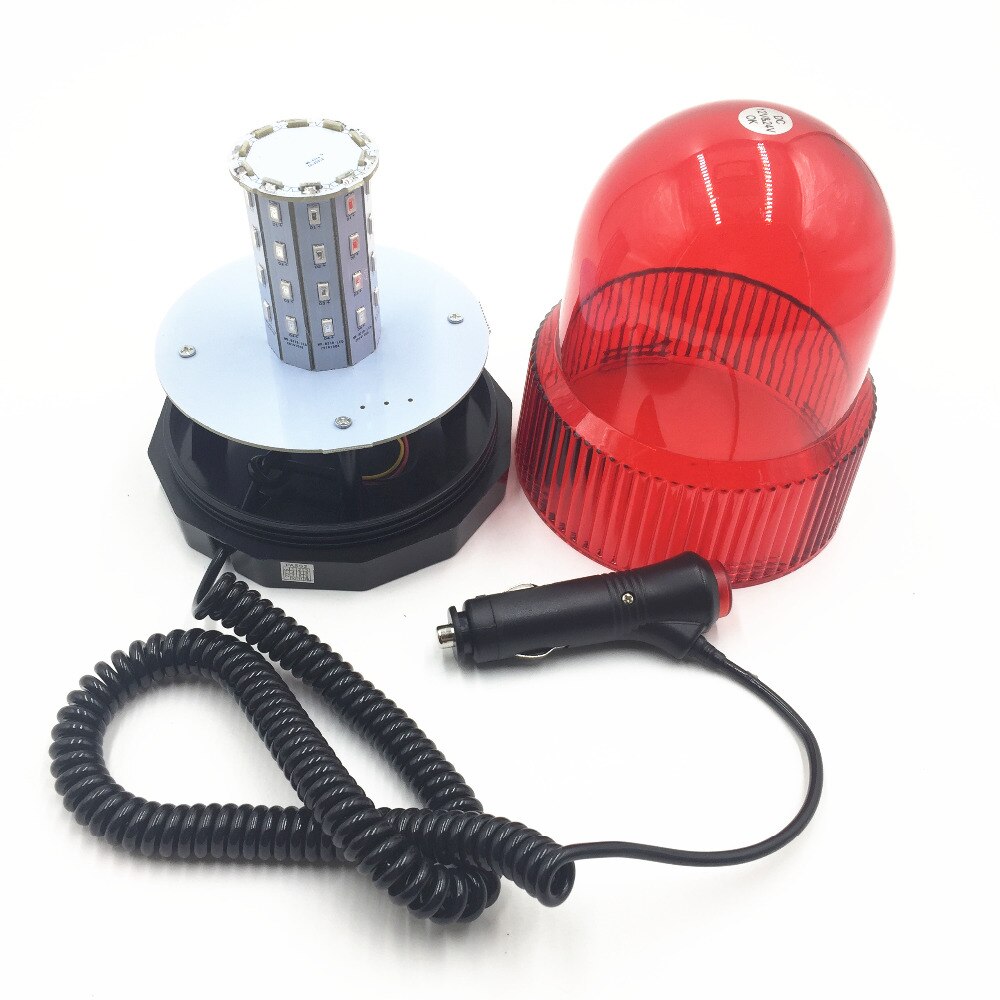 Luz LED de advertencia giratoria para coche, luz estroboscópica de policía montada magnética, de color rojo, amarillo y azul, luces de emergencia, faro