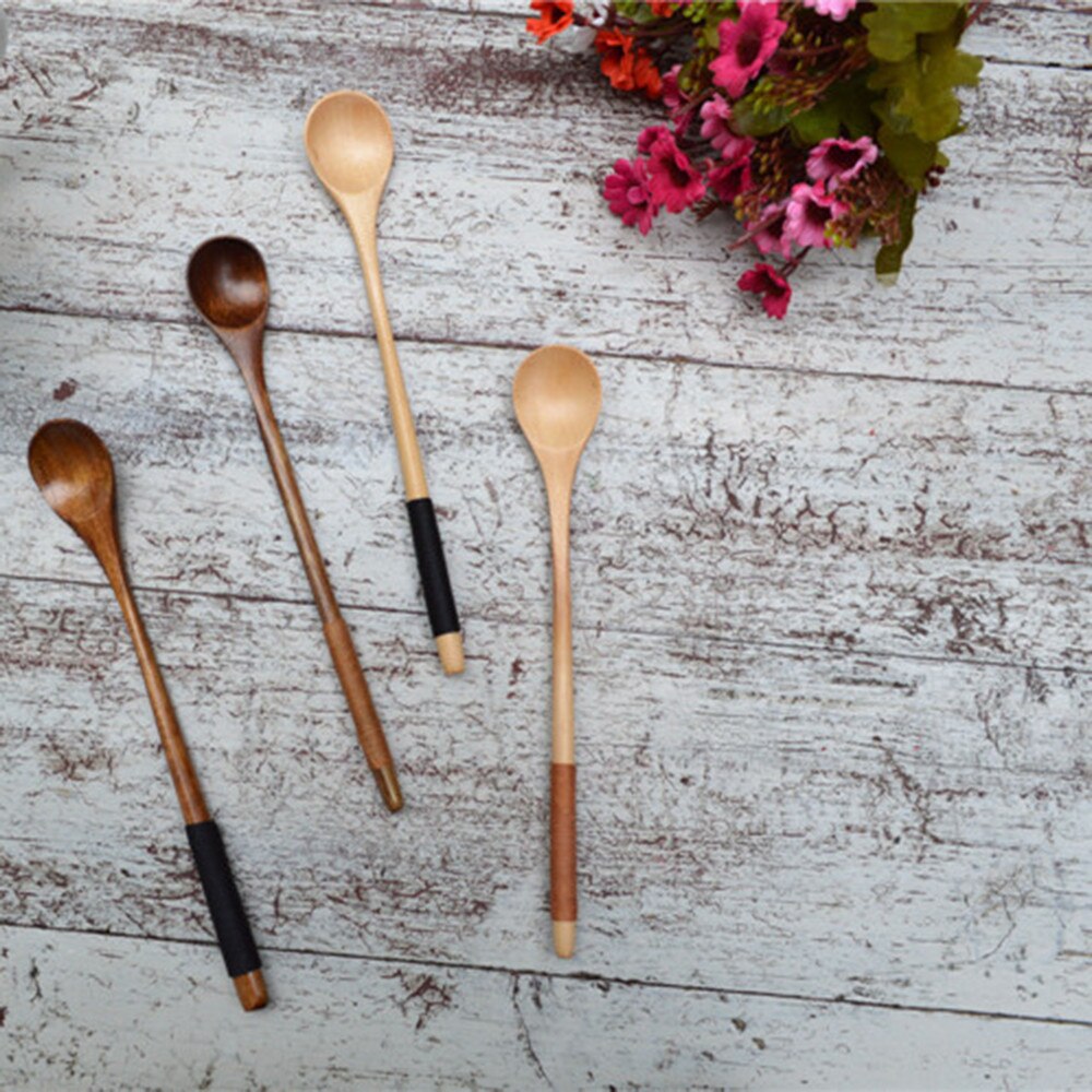 Houten Lepels, Hout Soep Lepels Voor Eten Mengen Roeren Koken, lange Steel Lepel Met Japanse Stijl Keuken Ute Keuken