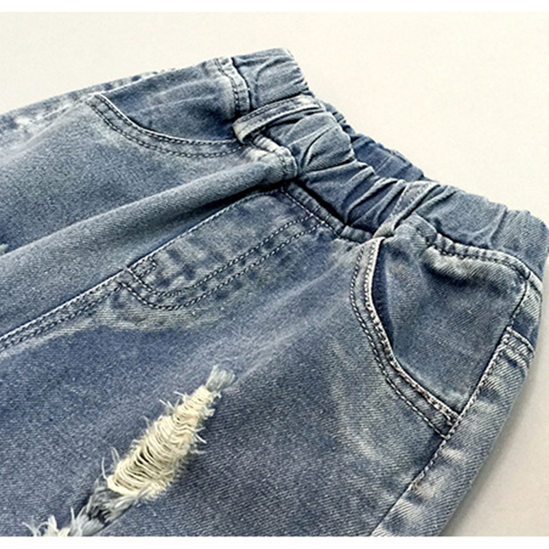 Pantalon en jean troué pour enfants, pantalon en denim déchiré pour enfants, pantalon étudiant pour garçon et fille de 3-10 ans, porter dwq 295