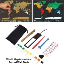 Diy Scratch Pen Set Novelty Premium 8pcs/Bag Educational World Maps Scratch Map Tool Set Home Travelers Maps Accessories