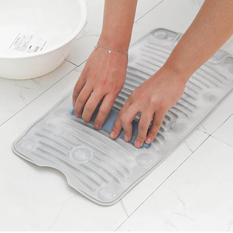 Portable Grey Silicone Washboard Laundry Tool Household Washboard Mat Board Laundry Anti-slip Washing Folding Z4T5