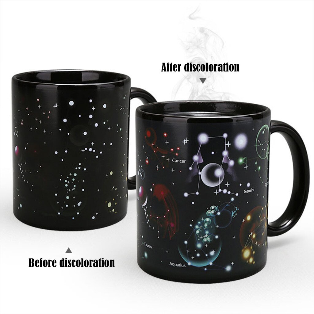 Ceramic Mug Heat Revealing Milk Cup Color Changing Mug Coffee Mugs Friends Student Breakfast Cup Star Solar System Mug