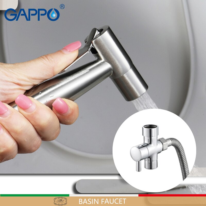 Gappo bidé badrum toalett vattenspray bidé rostfritt stål toalett bidé hygienisk dusch bärbar väggmonterad bidé dusch