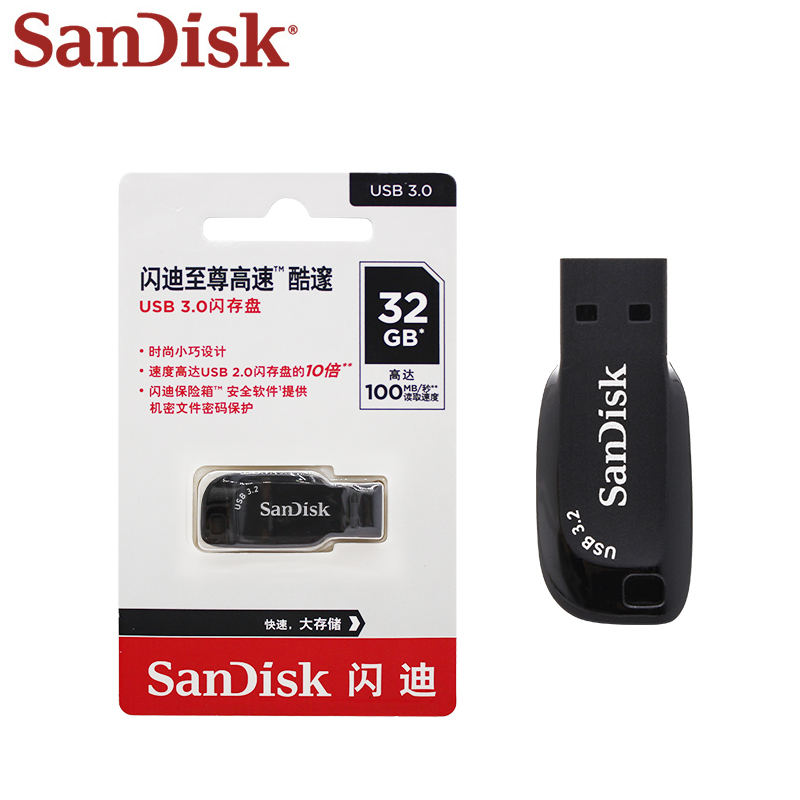 SanDisk USB 3.2 Blitz-Laufwerk 32 GB 64 GB 128 GB 256 GB tragbares Kuli-Laufwerk für Computer Original Erinnerung Stock U Disk Pendrive