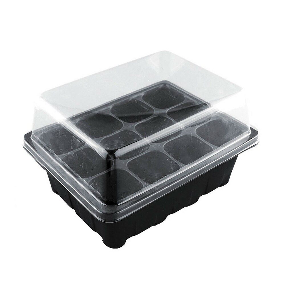 Succulent Plantings Propagation Germination Tool 12 Grids Seed Starter Kit Starting Flower Pots Plant Nursery Propagation Tray: Black