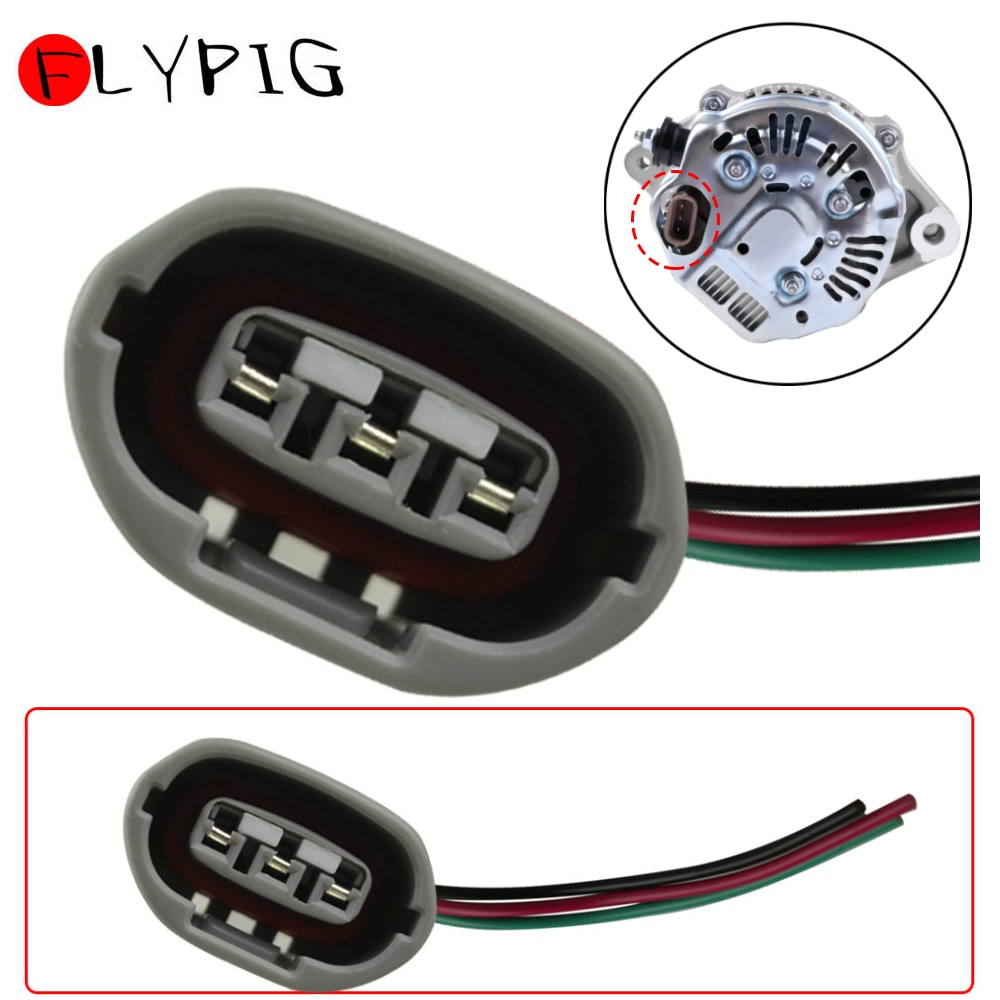 FLYPIG Alternator Lead Repair 3 Wire &amp; Plug Denso Regulator Harness Plug for Toyota Suzuki 3 Pin Car Regulator Plug Connector