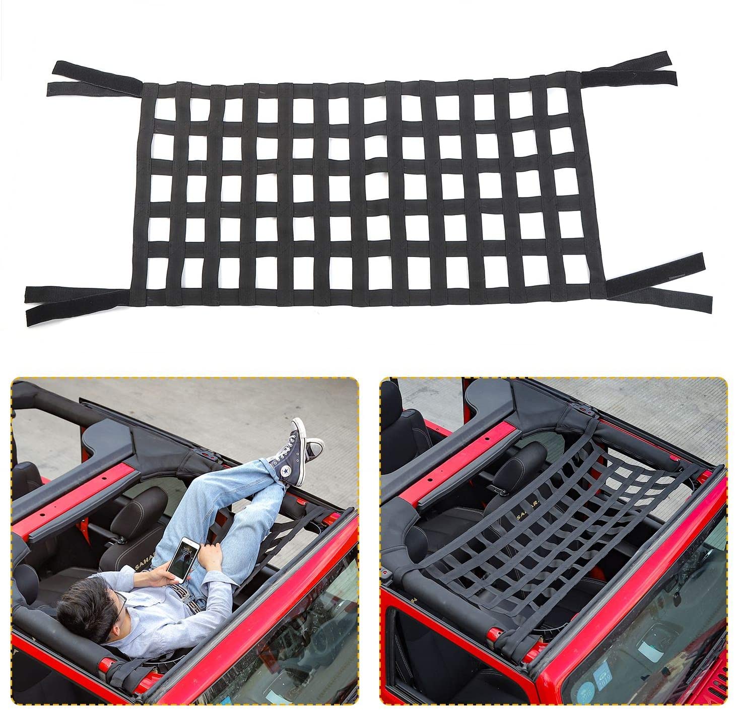Mesh last netauto taknät hängmatta för jeep wrangler yj tj jk jku jl jlu 1987